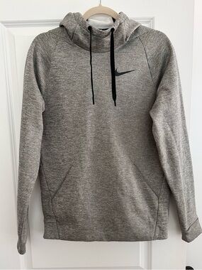 Nike Grey Lightweight Fleece Lined Performance Hooded Pullover Sweatshirt